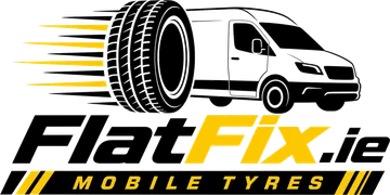 FlatFix.ie Mobile Tyres logo — tyre and van emblem